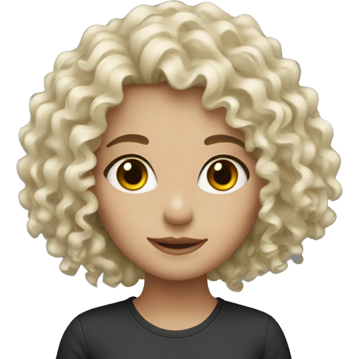girl curly, white skin graphic designer  emoji