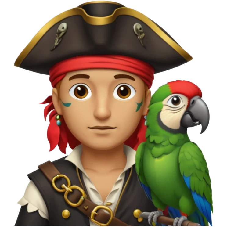 pirate and parrot emoji