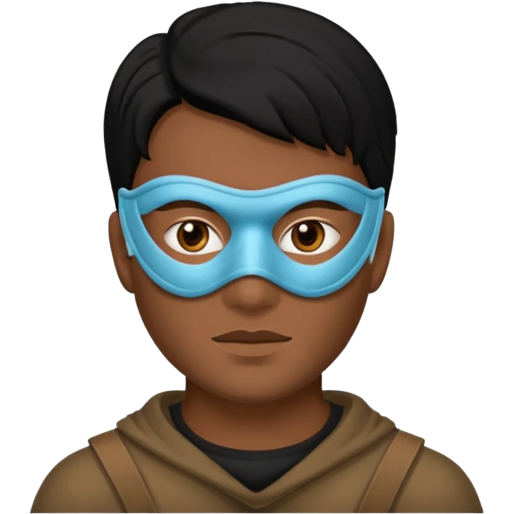 man soldier with black hair and wearing mask emoji