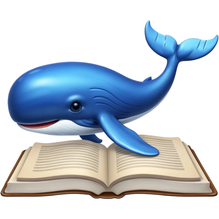 a whale lying on a book emoji