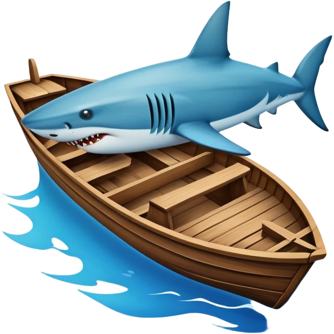 Boat with shark emoji