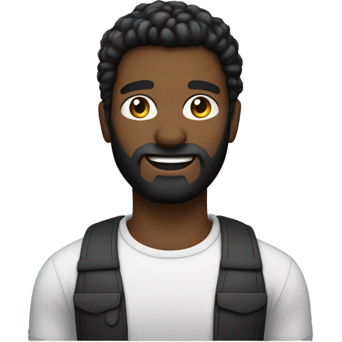 Homem negro, com barba e cabelo preto, com barra acima da cabeça, perna esquerda flexionada a frente do corpo, perna direita estendida para trás emoji