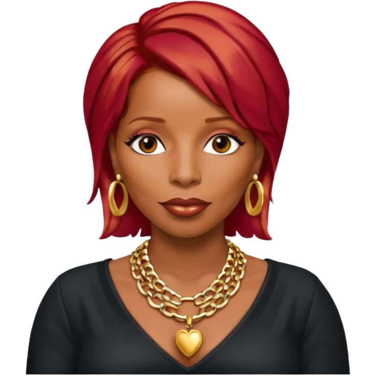 Mary J Blige with red hair emoji