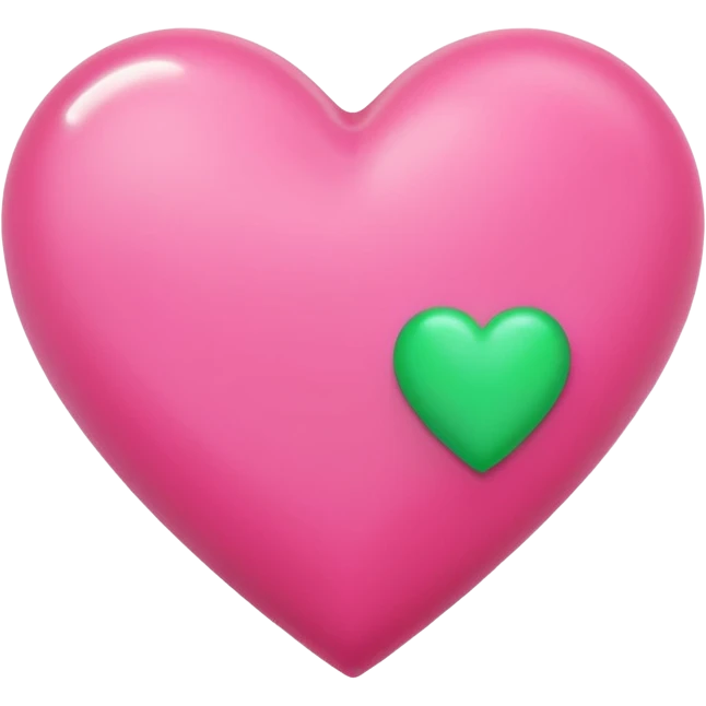 Pink heart with smaller green heart emoji