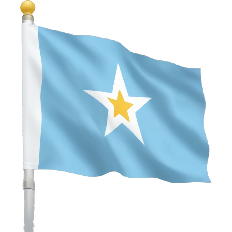 Guayaquil Flag it has 5 straps light blue, white, light blue, white andLight blue. In the third strap there are 3 centered white stars emoji