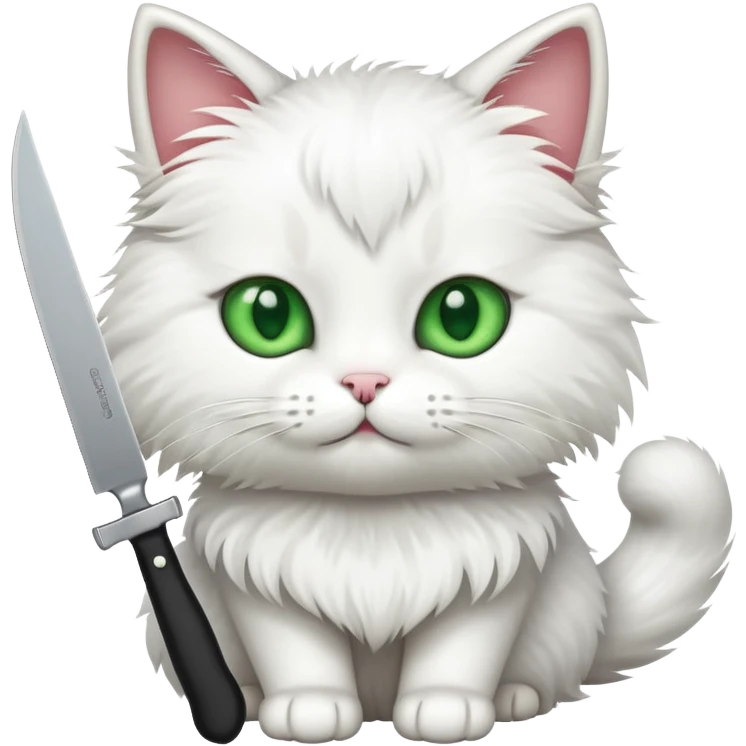 cute cat with a knife emoji