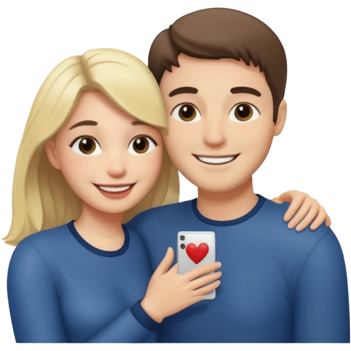 Couple hugs polaroid emoji