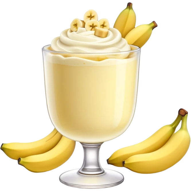 Banana pudding in a goblet with diced bananas  emoji