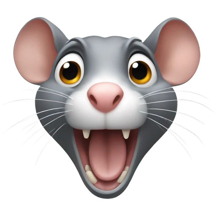 a shocked rat puts its hand emoji