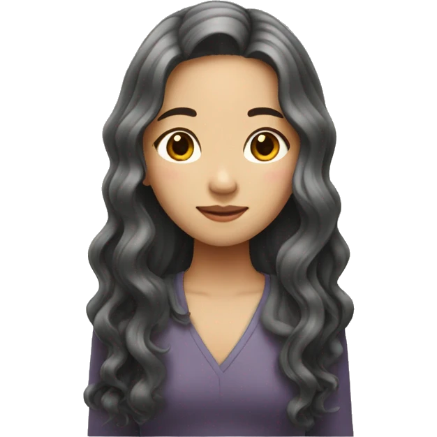 asian girl with long wavy hair  emoji