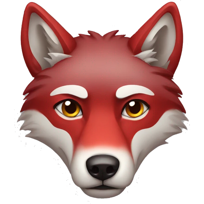 Red sad wolf emoji