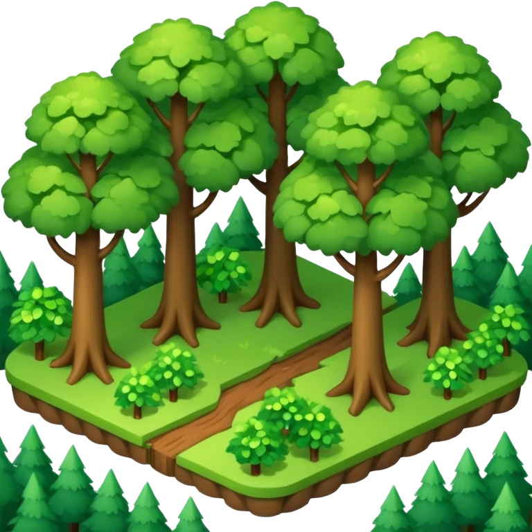 Isometric view, forest, scattered trees emoji