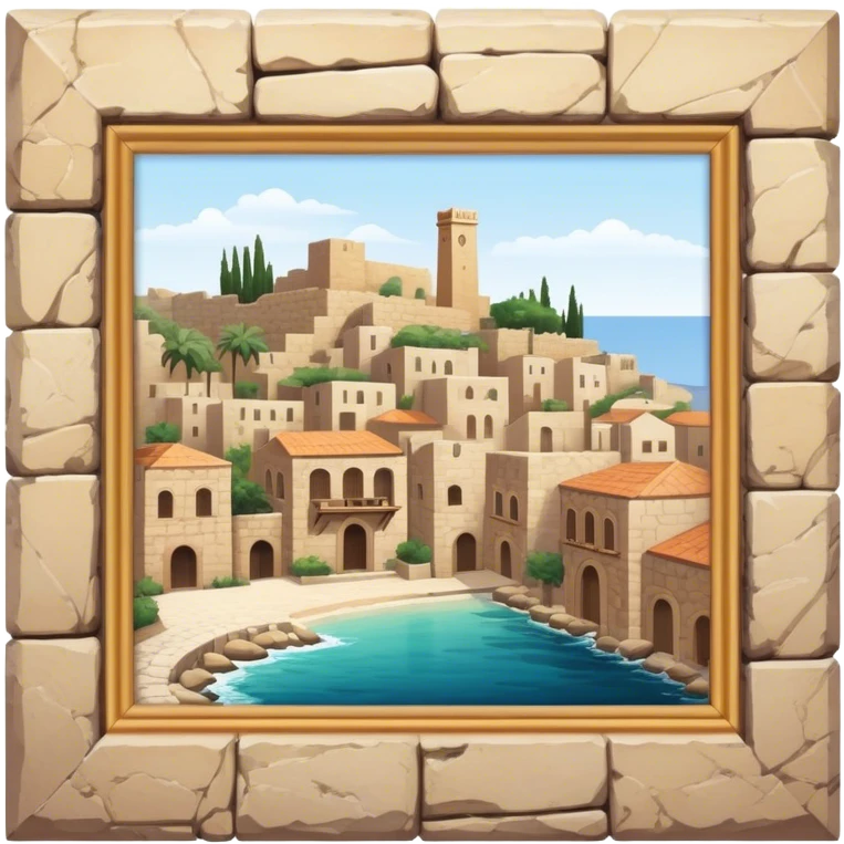 Byblos Old City Landmark Emoji – Portraying the historic stone houses, narrow streets, and Phoenician ruins. emoji