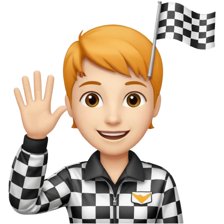 SONO UN DIRETTORE DI GARA AUTO E SBANDIERO CON LA BANDIERA A SCACCHI PUOI GENERARE MENTRE SBANDIERO AUTO   E LE AUTO? emoji
