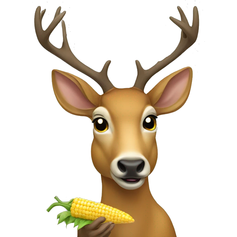 Deer eating corn emoji