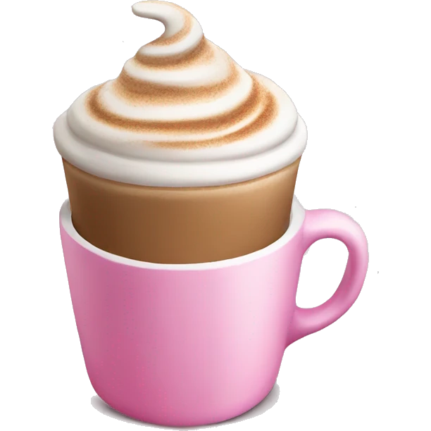 Cappucino with pink cup emoji