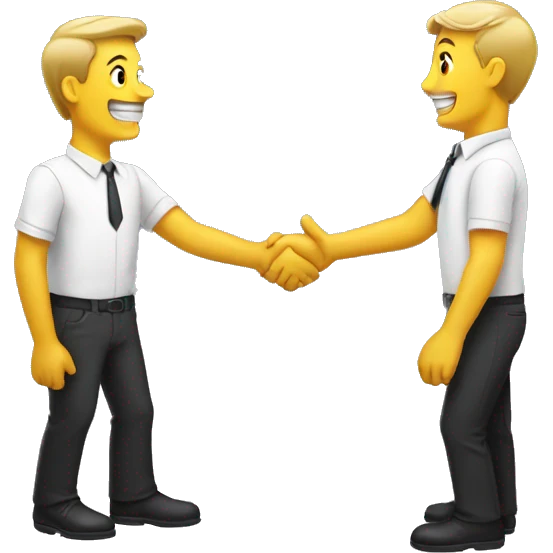 two toilets have a handshake emoji