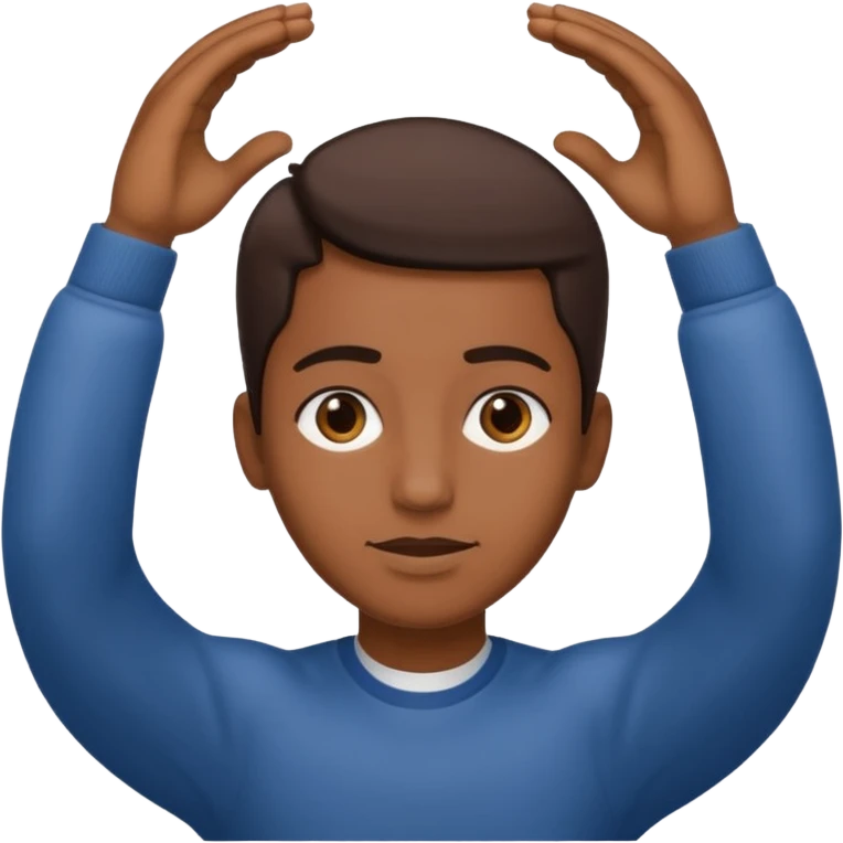 🥷🏽: inspire toi de cet emoji faisant en sorte qu’il est les mains sur les deux côtés de la tête  emoji