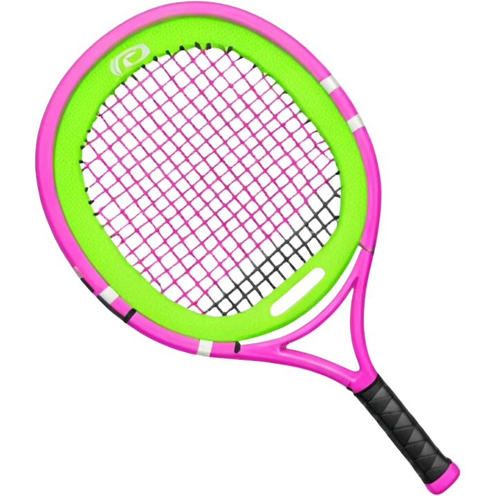 green padel racquet with pink P in the middle emoji