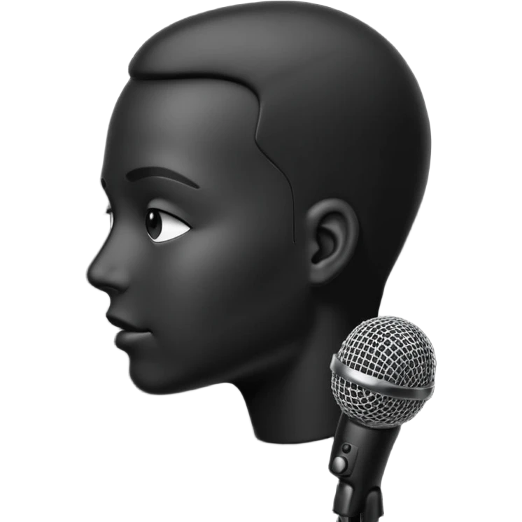 head silhouette speaking into a microphone emoji