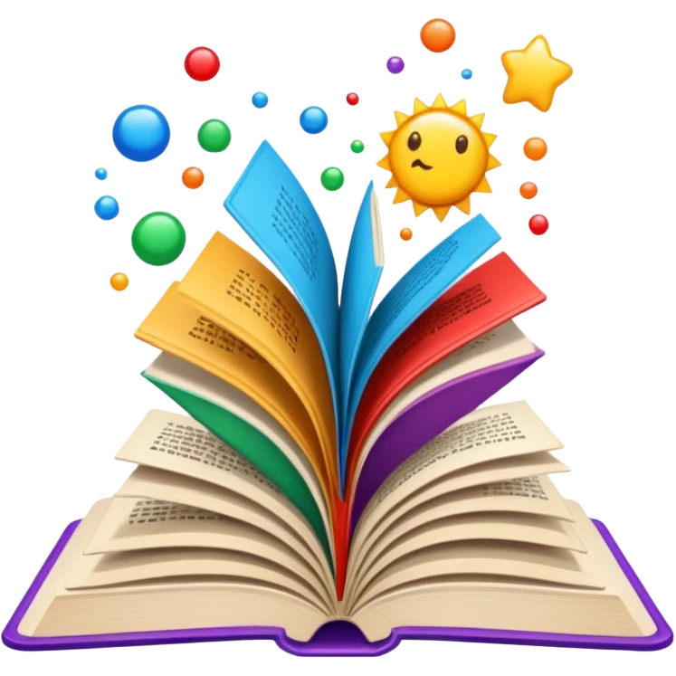 A book with a comic emoji