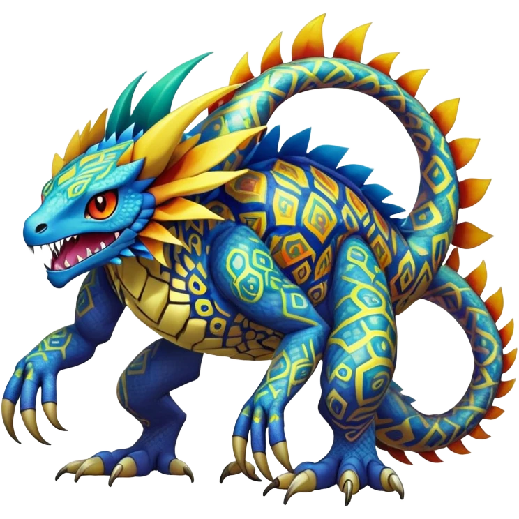 Colorful Exotic Pokémon-Digimon-Monster-Beast-Fakémon-hybrid-creature (full body) emoji