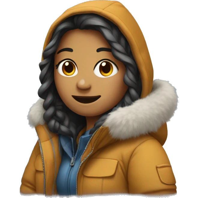 Girl wearing winter jacket  emoji