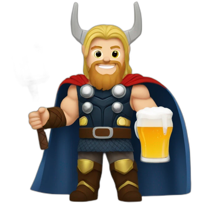 Thor with beer emoji