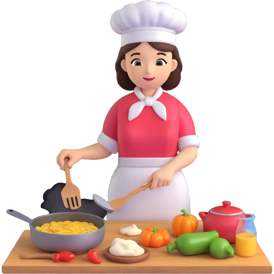 a woman cooking emoji