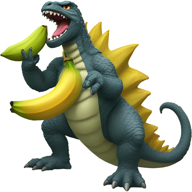 Godzilla eating a banana emoji
