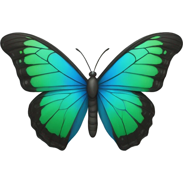 Blue and green butterfly emoji