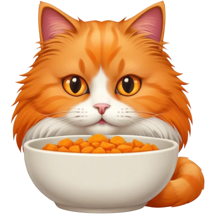 Un chat qui mange dans sa gamelle  emoji