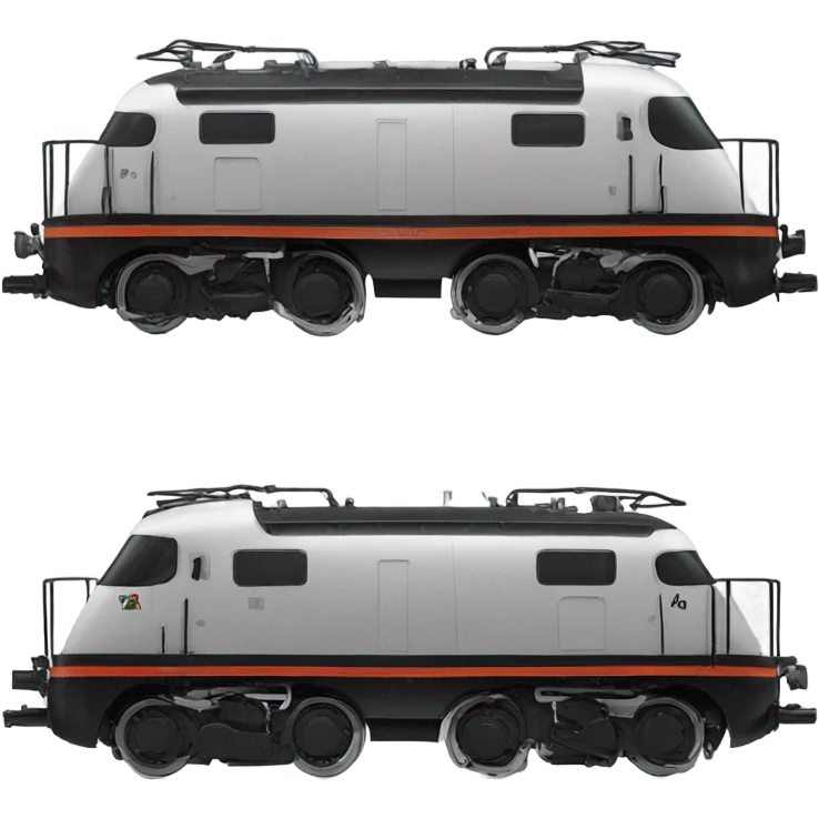 A electric locomotive was with black oval eyes  emoji