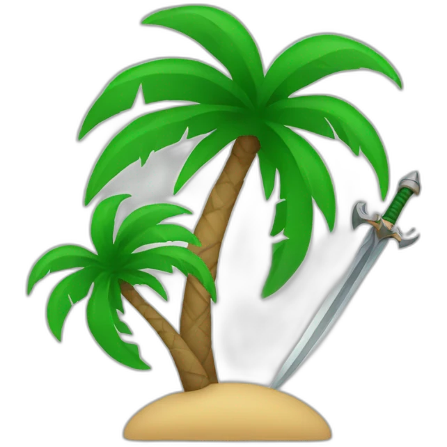 Saudi logo palm tree with two swords emoji