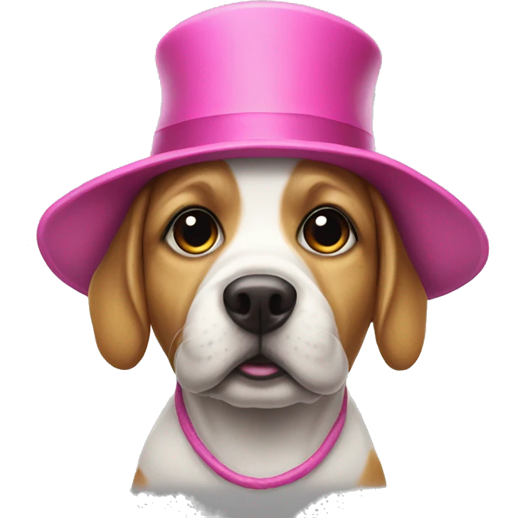 rainbow dog with pink hat emoji