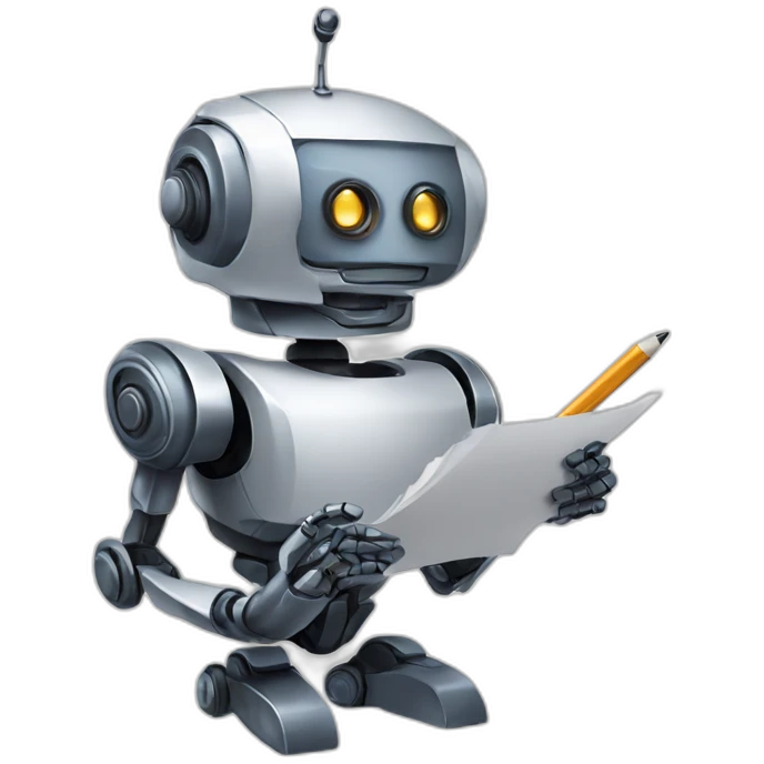 robot with pen and paper emoji