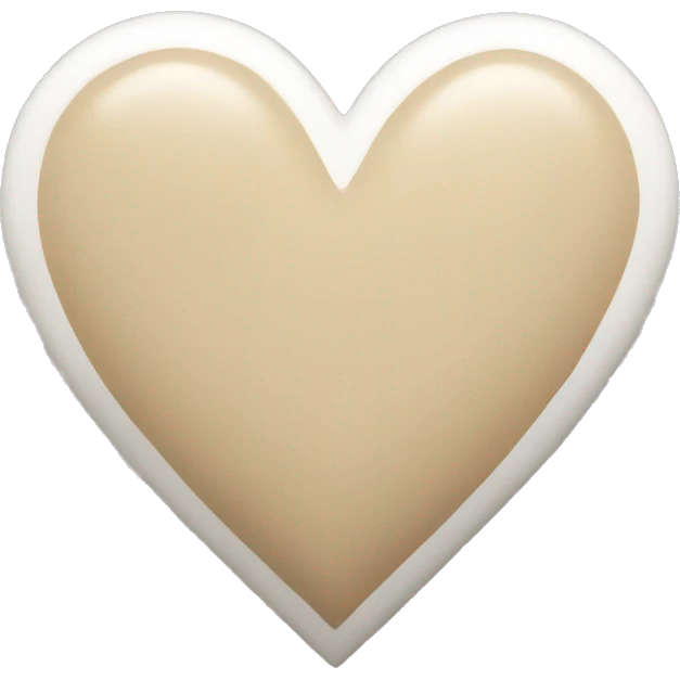 beige and white mix colour heart emoji