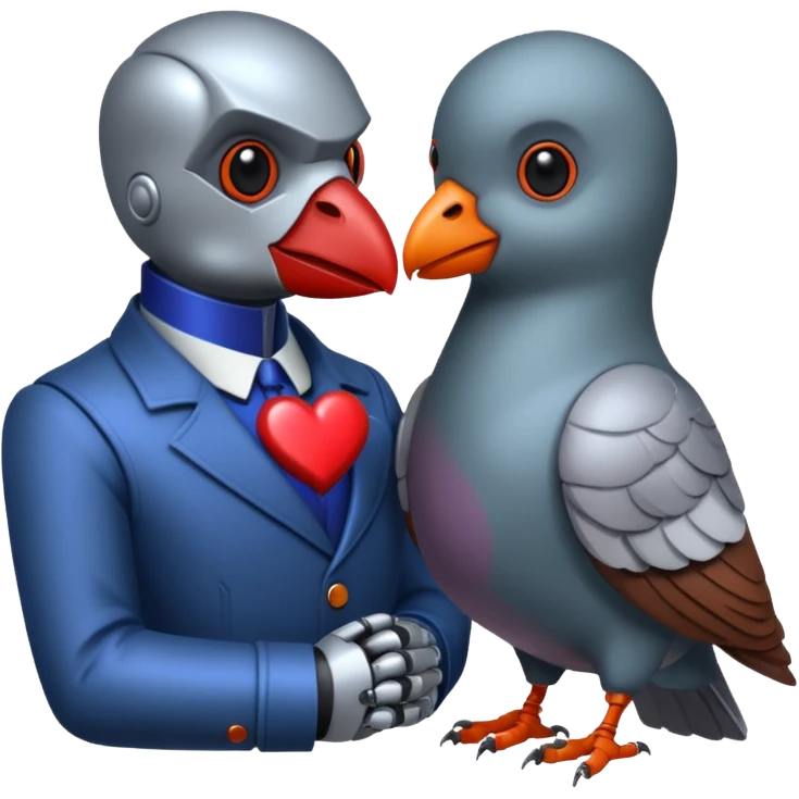 DracuBot in love with Pigeon emoji