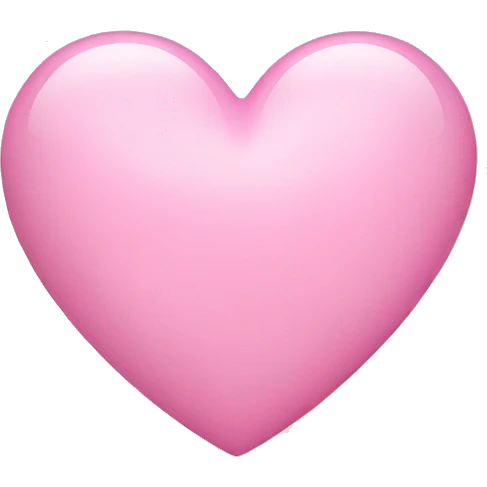 Shiny pastel pink heart emoji