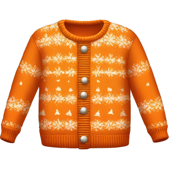 Realistic isolated orange ugly Christmas sweater. emoji