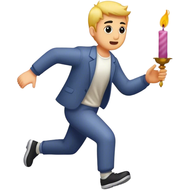 guy running away with pips and candles trading  emoji