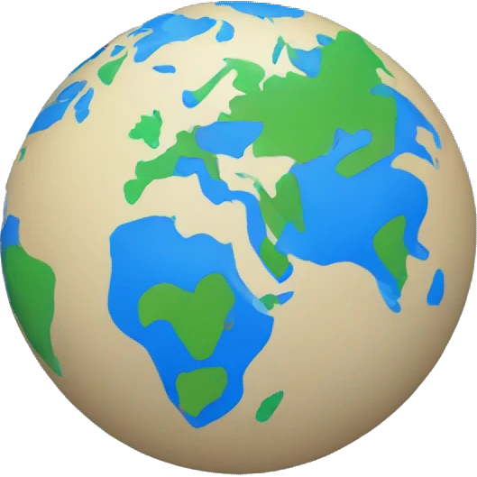 Earth with blue hearts around emoji