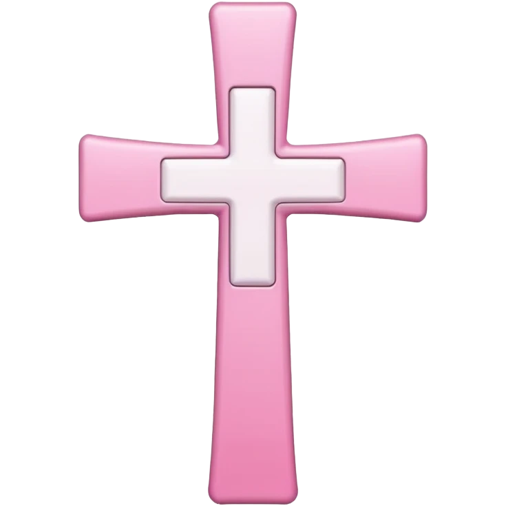 Pink and white simple cross emoji