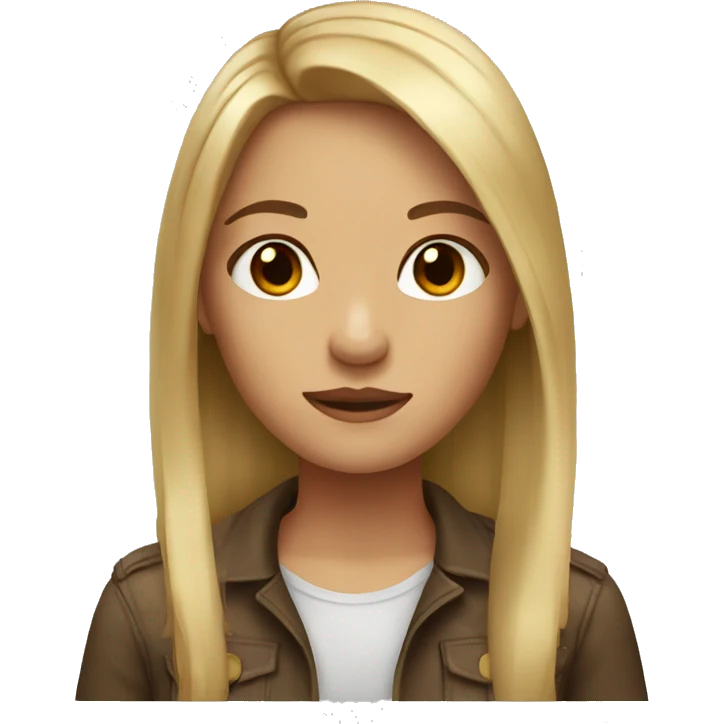 girl with dirty blonde hair and brown eyes emoji
