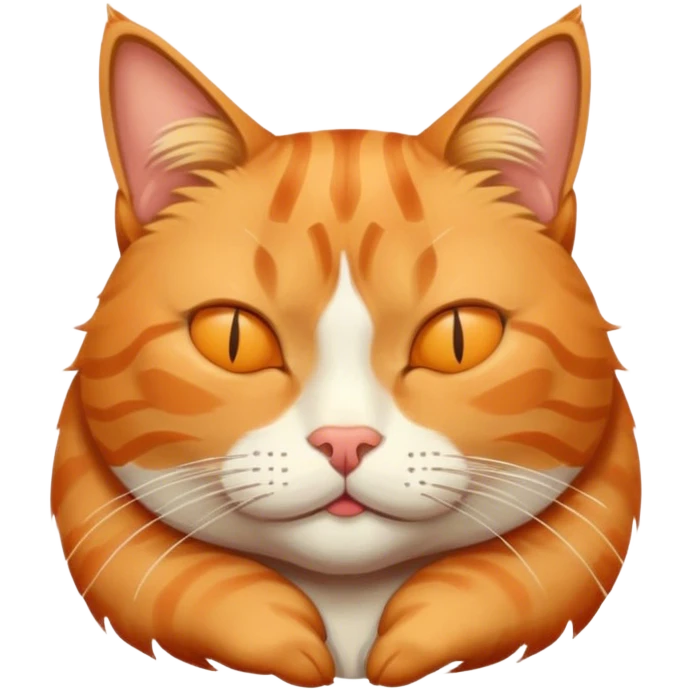 Orange Tabby Cat squinted half closed eyes emoji