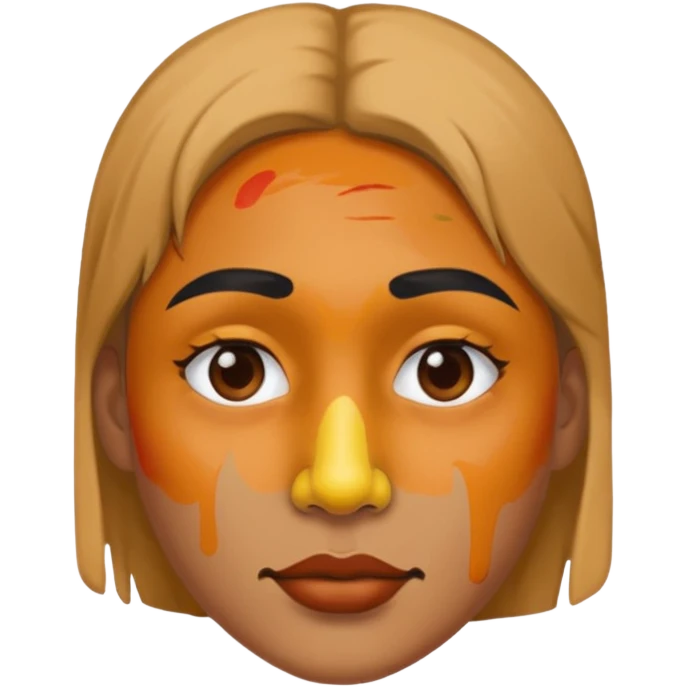 Paint on nose, half body emoji