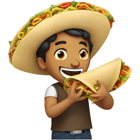 Mexican eating a taco emoji