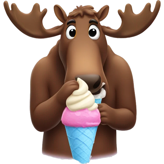 a moose eating ice cream emoji