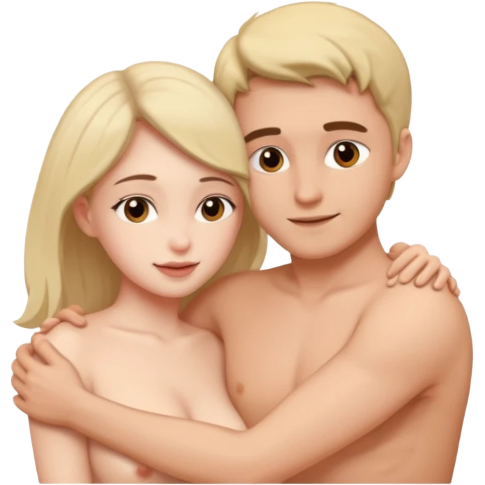 A naked woman and man in the 69 position emoji