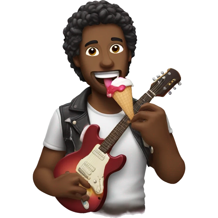 Guitarist eating icecream  emoji